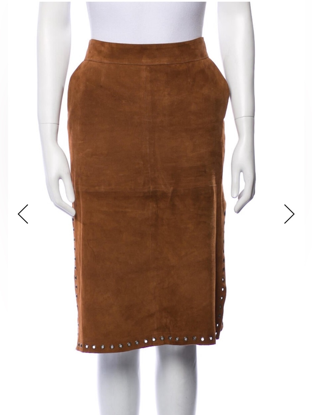 Celine Goat Leather Knee-Length Skirt